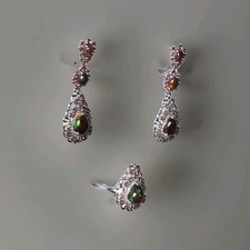 Schwarzer Opal Set,Ring8,15