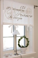 Raff Gardine NICE SAND 120 x 100 cm BxL(H) Rollo  Weiß Landhaus Vintage Shabby