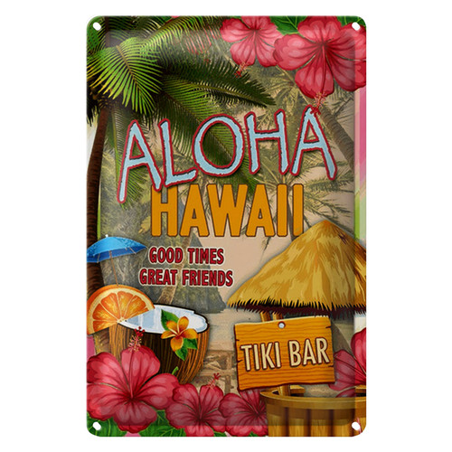Blechschild hawaii 40x30cm - hawaii,