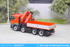 1:87 EM177 Bausatz 4achs Pritschen LKW mit Ladekran ohne Kabine passend f. Herpa