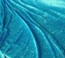 aqua Pannesamt Samt Deko-Stoff Vorhang Meterware  für festliche Anlässe Tolko