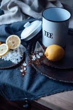 Teedose Emaile weiß Tee Dose