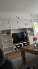Wohnzimmerschrank mit TV Board/Unterschrank, Weiß