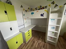 STUVA HOCHBETT INCL SCHREIBTISCH U. Kleiderschrank 