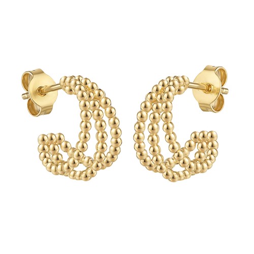 Goldcreolen triole 333 - 333, gold