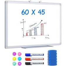 Whiteboard Magnetisch 60x45cm Magnettafel mit Zubehör Schul Büro Zuhause
