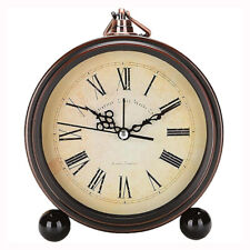 Wecker mit Römische Retro Wecker Analog ohne Ticken Batteriebetriebe Tischwecker
