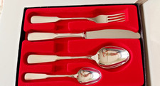 4tlg. Menü Besteck Auerhahn Spaten Silber ☾♛ 800/Stempel und NEU unbenützt