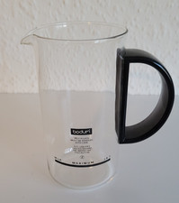 Bodum Milchkännchen Ersatzglaskanne 13 cm hoch schwarzer Griff Glas 330 ml