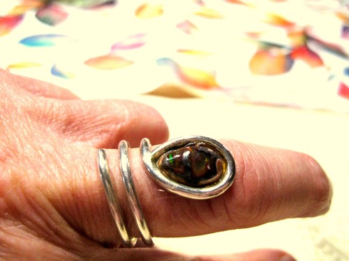 Ring mit orginal feueropal - orginal,