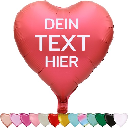 Herzballon mit wunschtext - herzballon,