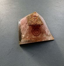 Orgon Pyramide Rosenquarz Kupferspirale (40mm) Reiki Heilung