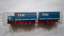 1/87 WIKING Serienmodell MAN F90 Wechselkoffer-Tandemhängerzug "17111 TRANSIT T"
