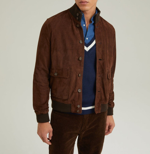 Braune wildleder lederjacke - braune,