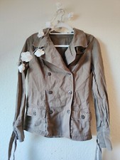 Damen Jeansjacke M Madonna Taupe Braun Beige Doppelknopfreihe Übergangsjacke