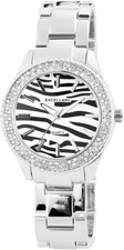 Frauen Uhr Damen Armbanduhr Analog Watch Quarz Metallband Zebra-Optik Excellanc