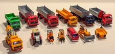 Set mit 13 Modellfahrzeugen Wiking, Herpa, Maßst. 1:87, Kipplaster, Baufahrzeuge