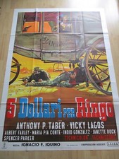 Riesiges Filmplakat Poster ca 200x140 cm! 5 dollari per Ringo 1966 Western