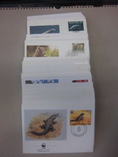 Sammlung WWF 80 verschiedene FDC nur komplette Serien Tiere Ersttagsbriefe (116)