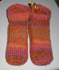 Hüttenschuhe Gammlos Puschen Hausschuhe Handarbeit Gr. 36 - 38 Orange - Bunt