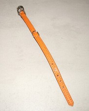 Hunde-/Katzenhalsband 22 cm Kunstleder orange-schwarz NEUWERTIG
