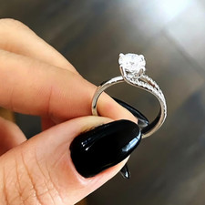 Verlobungsring 14K Weißgold