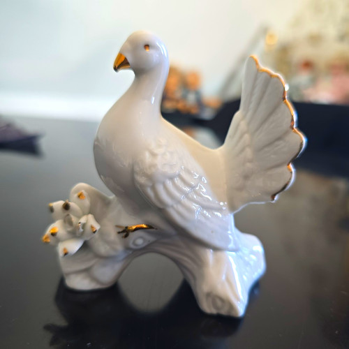 Porzellanfigur taube weiß - porzellanfigur,