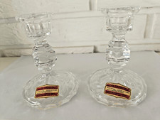 2 x Kristallglas Kerzenhalter Kerzenleuchter Bleikristall, Vintage, ca. 12cm