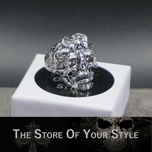 Totenkopfring ring verstellbar - totenkopfring,