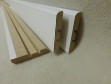 1Stk 100cm Sockelleiste foliert weiß 10x58mm Fußleisten Holzleisten