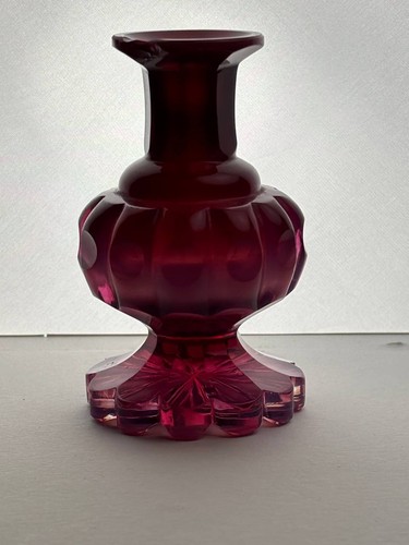Biedermeier glasvase rubinrot - glasvase,