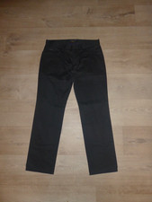 ALBERTO PIPE SUPER SATIN Hose SLIM FIT Stretch Schwarz Glanz W33 L30 **TOP**