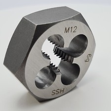 Schneideisen M12 Sechskant Gewindeschneider Schneidmutter Außengewinde HSS
