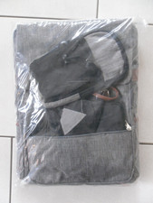 SIEH AN!6tlg.Set: Rucksack grau Handytasche Falttasche Flaschenhalter Sitzkissen