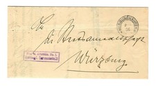 1906 Frei Herzogliche Irrenanstalt Hildburghausen nach Würzburg mit Text