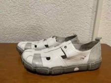 Reflexan Laufkomfort Sandalen Damen Schuhe Leder grauweiß Gr. 38 Wie neu