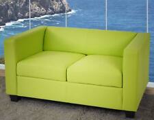2er Sofa Couch Lille, Loungesofa, Kunstleder hellgrün