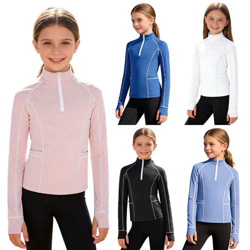 Mädchen reit shirt stehkragen - reit-shirt,