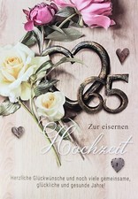 Karte 65 Hochzeitstag Glückwunschkarte Eiserne Hochzeit 65 Jahre Ehe avan carte