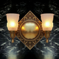 Einzigartige Art Deco Wandleuchte "RAYONS DU SOLEIL" Messinglampe Wandlampe