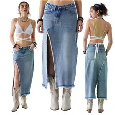 Maxi Jeans Rock Mit