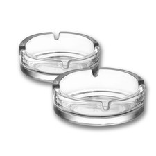 LAV Keyif Aschenbecher 2er Set Glas 10cm Spülmaschinenfest Transparent