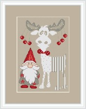 Stickpackung " Nikolaus" Stickmuster farbig Kreuzstickerei Set