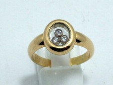 CHOPARD BRILLANT RING 750 GELBGOLD HAPPY DIAMONDS OVAL LUXUS PUR  GR 56 T911