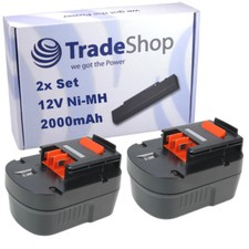 2x Premium AKKU 12V 2000mAh Ni-MH für Black&Decker KC2000F PD1200 PS122K PS122KB