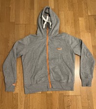 Superdry Hoodie Sweatshirt Kapuze Herren Pulli XL Orange Label Grau Grey TOP