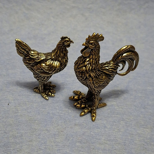 Metallfiguren hahn henne - metallfiguren,