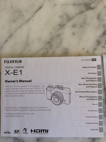 Fuji manual - fuji, x