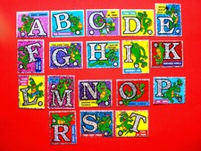 1993 FERRERO duplo  DINOS Glitzerbuchstaben Bilderdienst