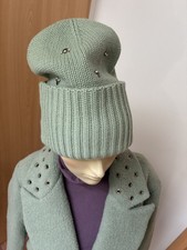 DOROTHEE SCHUMACHER Damen Strick-Mütze salbei 100%Cashmere Wollmütze cap hat TOP